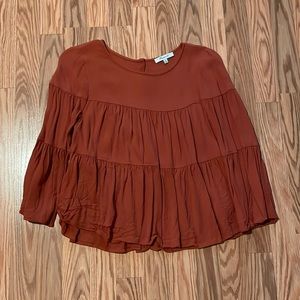 Burnt Orange Madewell Tiered Top